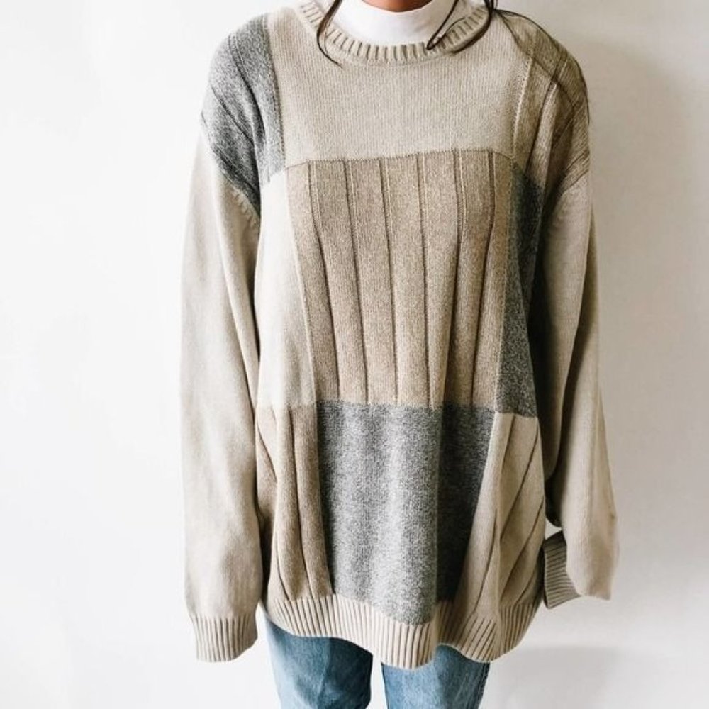 Vintage Tan Crewneck Long Sweater - Picture 5 of 7